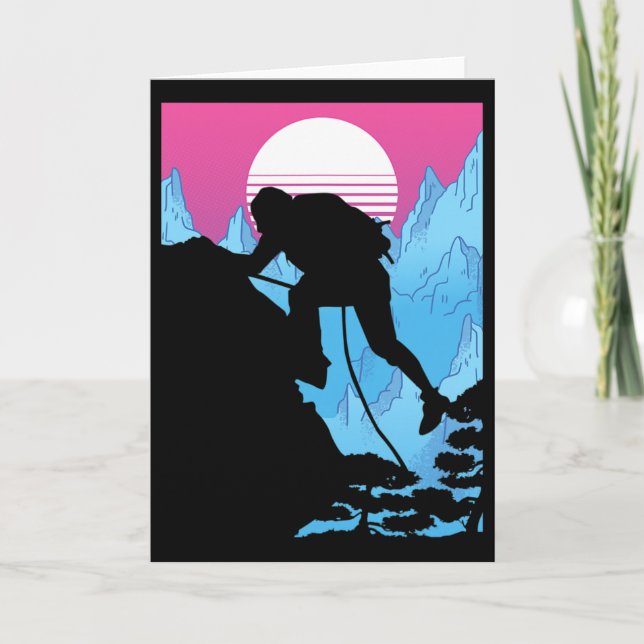 Mountain Climbing Rock Climber Mountaineering _2  Card (Front)