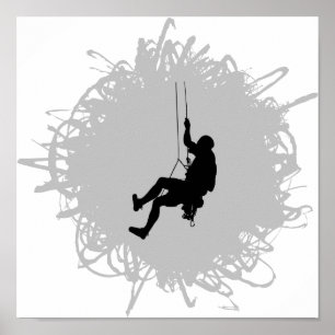 Mountain Climbing Scribble Style Poster