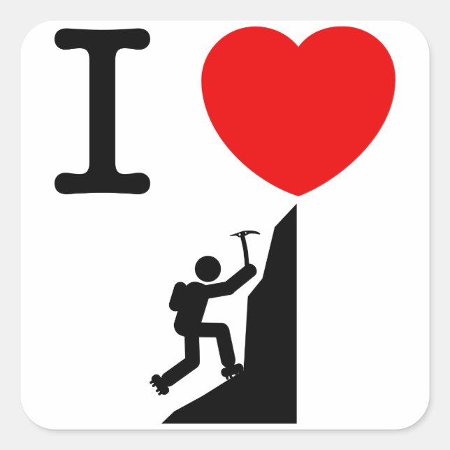 Mountain Climbing Square Sticker (Front)
