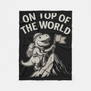 Mountain Climbing T-rex Dino Adventure Graphic Fleece Blanket