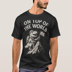 Mountain Climbing T-rex Dino Adventure Graphic T-Shirt