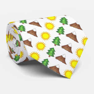 Mountain Climbing Tree Sunshine Camp Camping Tie