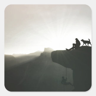 Mountain climbing Yosemite motivation and humour Square Sticker