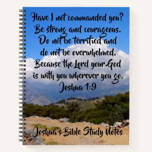 Mountain Cloud Joshua 1:9 Customisable Bible Verse Notebook