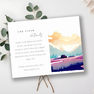 Mountain Country Field Landscape Wedding Details Enclosure Card