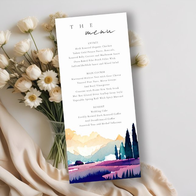 Mountain Country Field Landscape Wedding Menu Card (Creator Uploaded)
