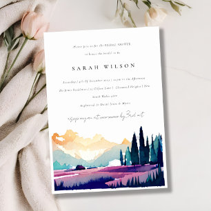 Mountain Country Fields Landscape Bridal Shower Invitation