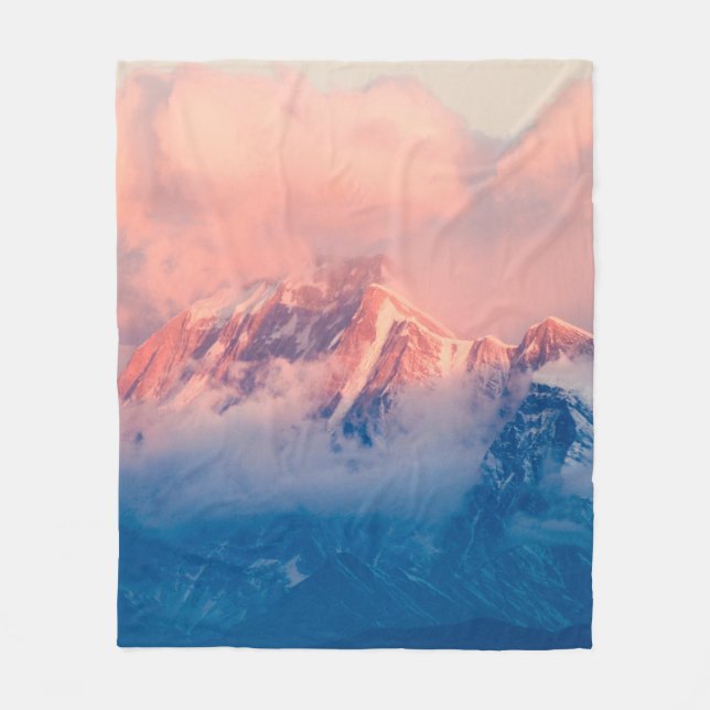 MOUNTAIN COVERED WITH SNOW AT DAYTIME FLEECE BLANKET (Front)