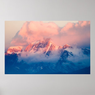 MOUNTAIN COVERED WITH SNOW AT DAYTIME POSTER