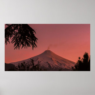 MOUNTAIN COVERED WITH SNOW DURING GOLDEN HOUR POSTER