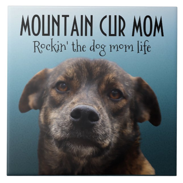 Mountain Cur Mum Ceramic Tile (Front)
