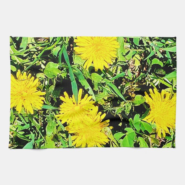 Mountain Dandelions Photo From Ottawa Canada Tea Towel (Horizontal)