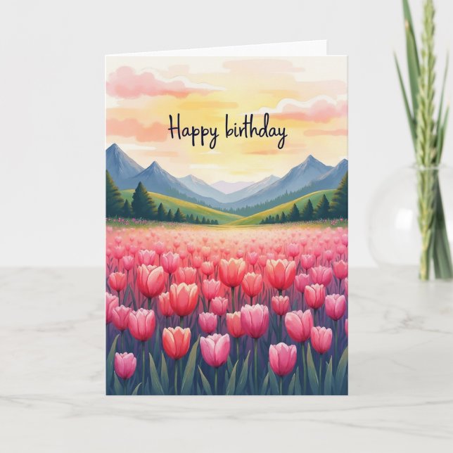 Mountain Dawn Birthday Card (Front)
