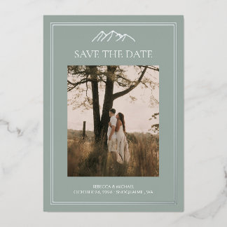 Mountain destination wedding save the date
