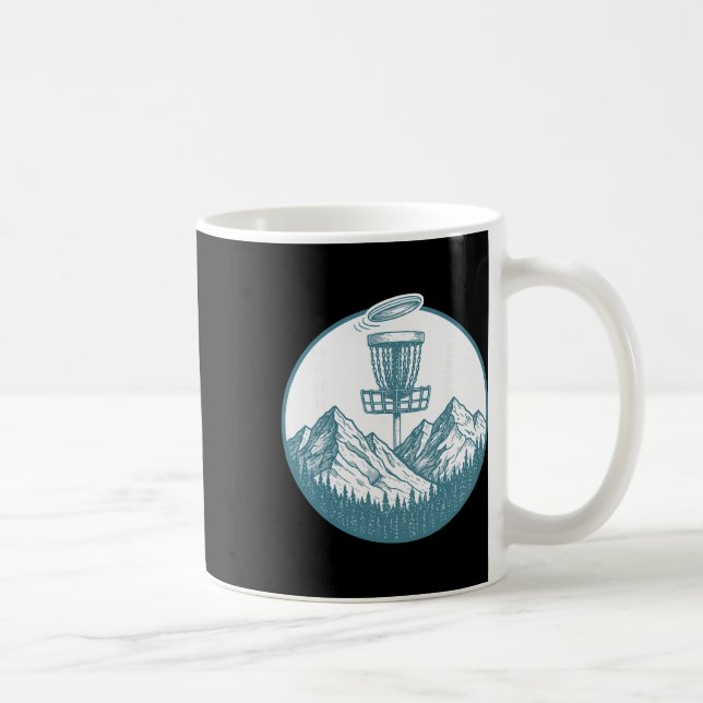 Mountain Disc Golf Basket Flying Disc Scene _1  Coffee Mug (Right)