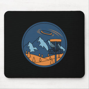 Mountain Disc Golf Basket Flying Disc Scene Frisbe Mouse Pad