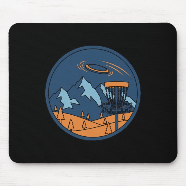 Mountain Disc Golf Basket Flying Disc Scene Frisbe Mouse Pad (Front)