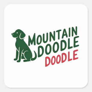 Mountain Doodle Dog Lovers Sticker for Pet Owners Square Sticker
