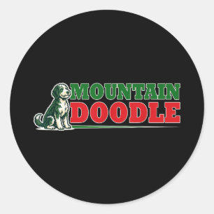 Mountain doodle dog lovers vintage funny outdoor classic round sticker