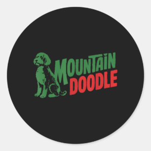 Mountain Doodle Dog Lovers Vintage Retro Outdoor Classic Round Sticker