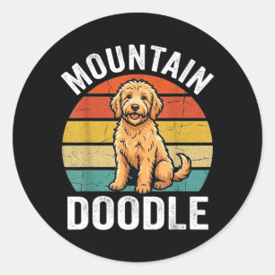 Mountain Doodle Dog Lovers Vintage Retro Outdoor Classic Round Sticker