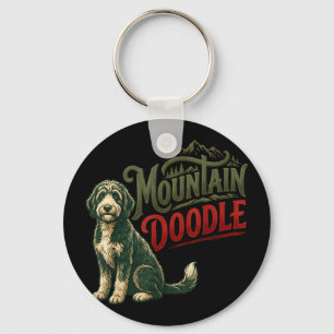 Mountain doodle dog lovers vintage retro outdoor key ring