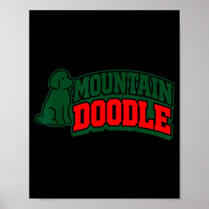 Mountain doodle dog lovers vintage retro outdoor poster