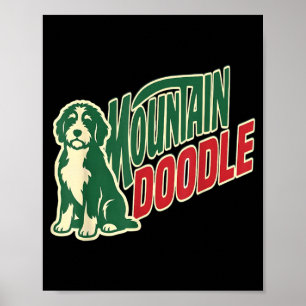 Mountain Doodle Dog Lovers Vintage Retro Outdoor Poster