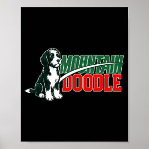 Mountain doodle dog lovers vintage retro outdoor poster