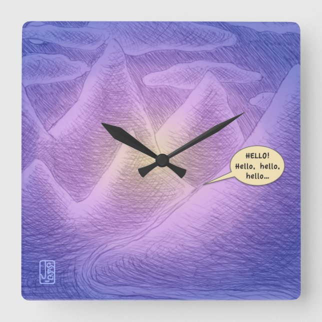 Mountain Dream Time Square Acrylic Wall Clock (Front)