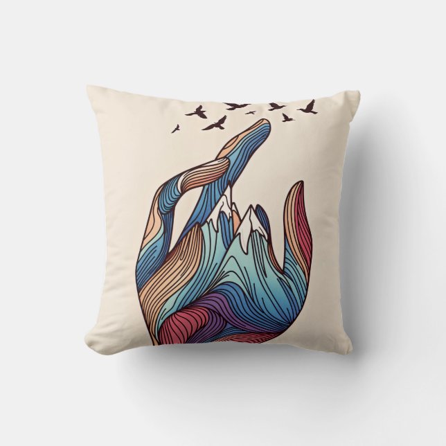 Mountain Dreams in Your Hands Cushion (Front)