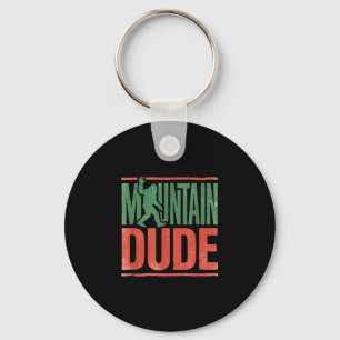 Mountain dude bigfoot retro graphic  key ring
