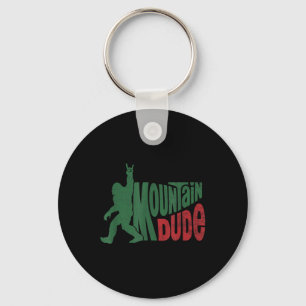Mountain Dude Funny Bigfoot Sasquatch Hiking 2 Key Ring