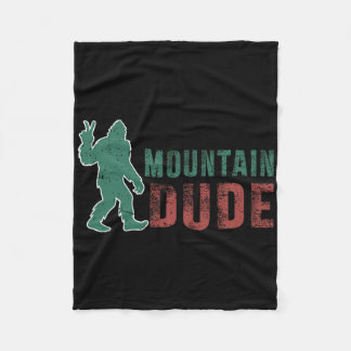 Mountain Dude Funny Bigfoot Sasquatch Rock On Hiki Fleece Blanket