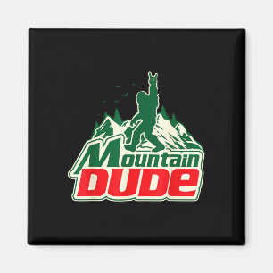 Mountain dude hiking funny hiking graphic mountain magnet