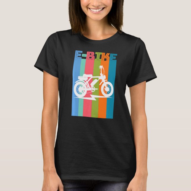 Mountain E Bike Rider Electric Power Bikes T-Shirt (Front)