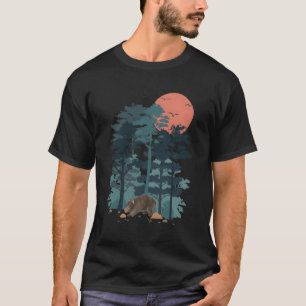 Mountain E Tree Sky Birds Are Flying Wild Mammal W T-Shirt