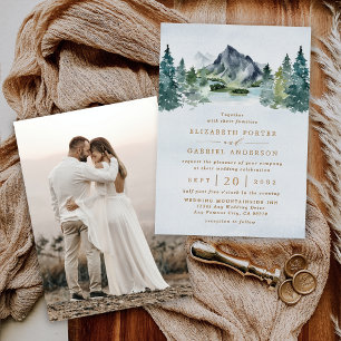 Mountain Elegant Rustic Wedding Photo Real Gold