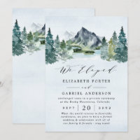 Mountain Evergreen Rustic Trees Wedding Elopement