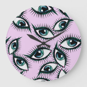 Mountain Eye Abstract Iconic Design Large Clock