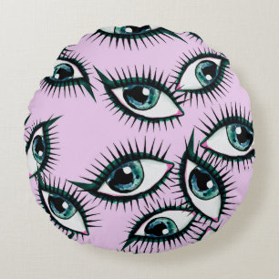 Mountain Eye Abstract Iconic Design Round Cushion
