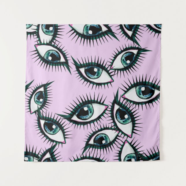 Mountain Eye Abstract Iconic Design Tapestry (Front)