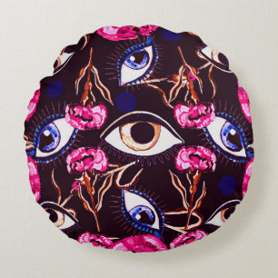 Mountain eye. Abstract pattern Round Cushion