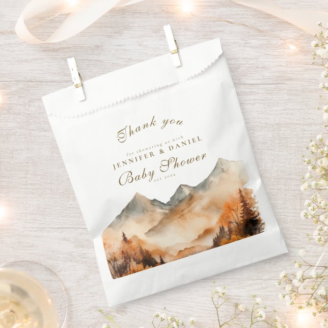 Mountain Fall Adventure with Bear Baby Shower  Favour Bag (Clipped)