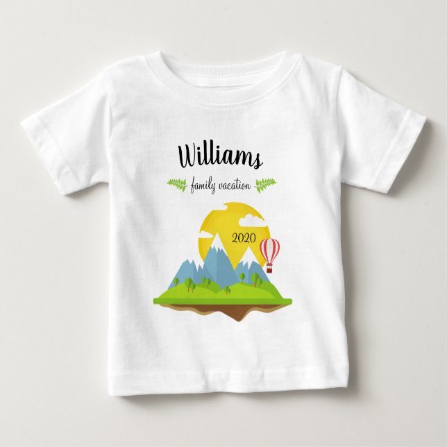 Mountain Family Vacation Matching Souvenir Baby T-Shirt (Front)