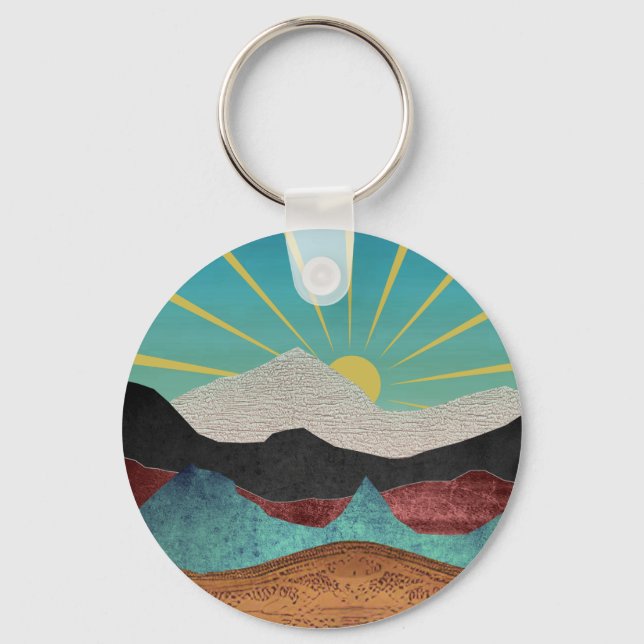 Mountain Fantasy Sunrise Key Ring (Back)