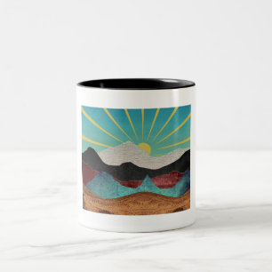 Mountain Fantasy Sunrise Two-Tone Coffee Mug