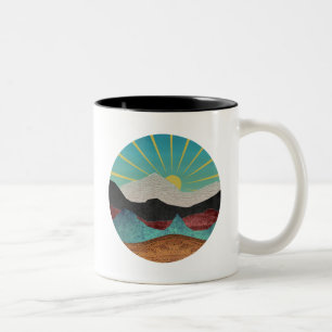Mountain Fantasy Sunrise Two-Tone Coffee Mug