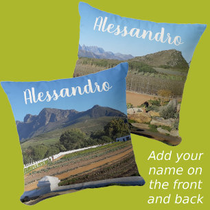 Mountain Farm Garden Photographic Named Two Sided Cushion