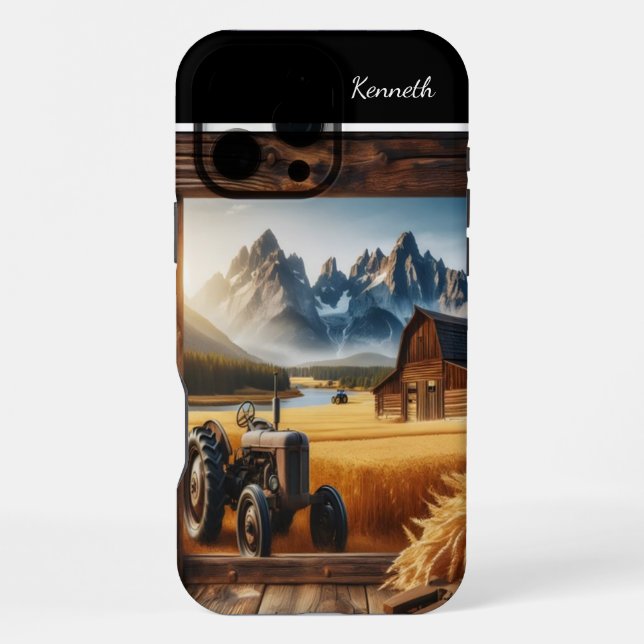 Mountain Farm View iPhone Case (Back)